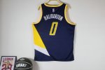 Maillot de Basket #0 Haliburton Pacers 21-22 city Marine Jaune